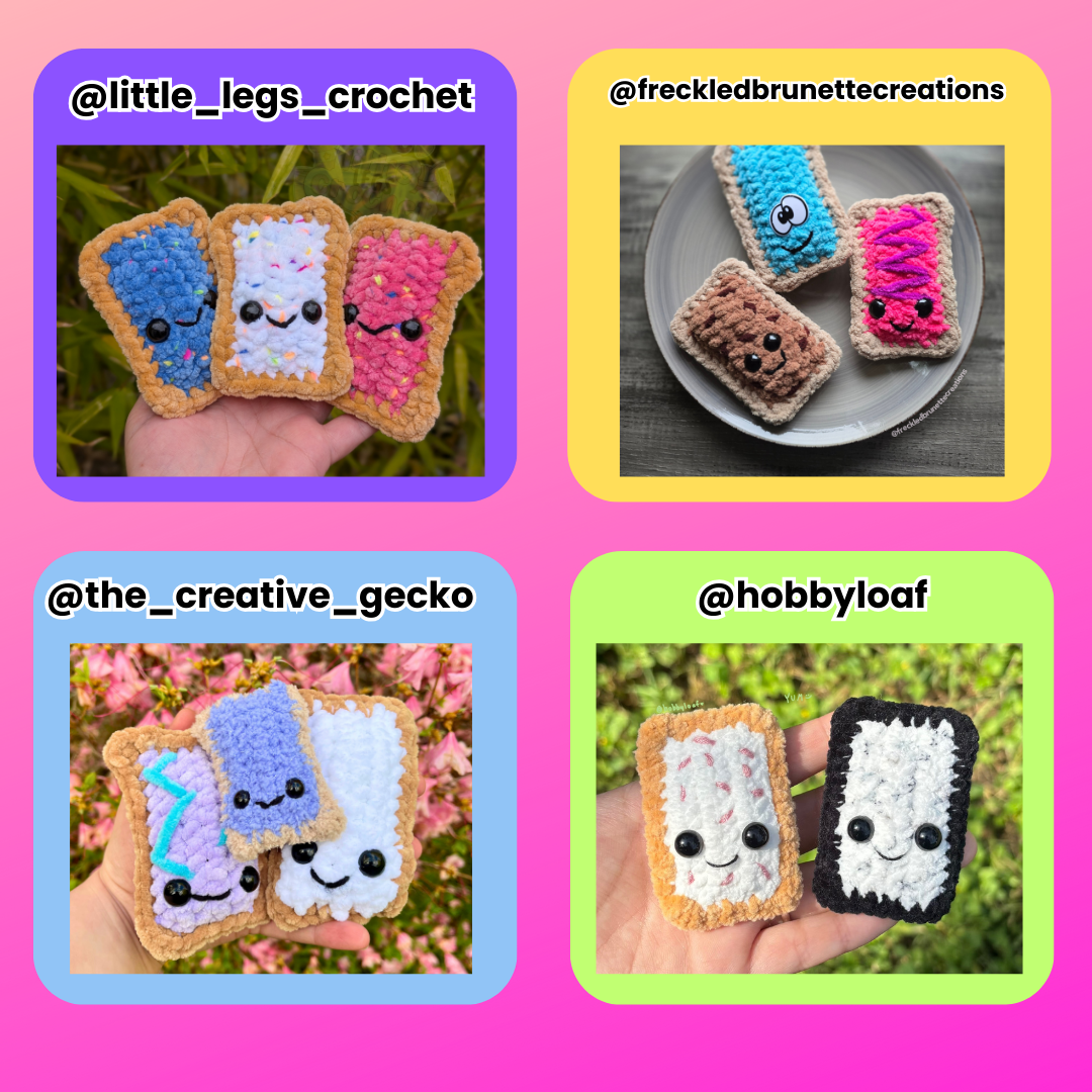 No Sew Toaster Pastry Crochet Pattern