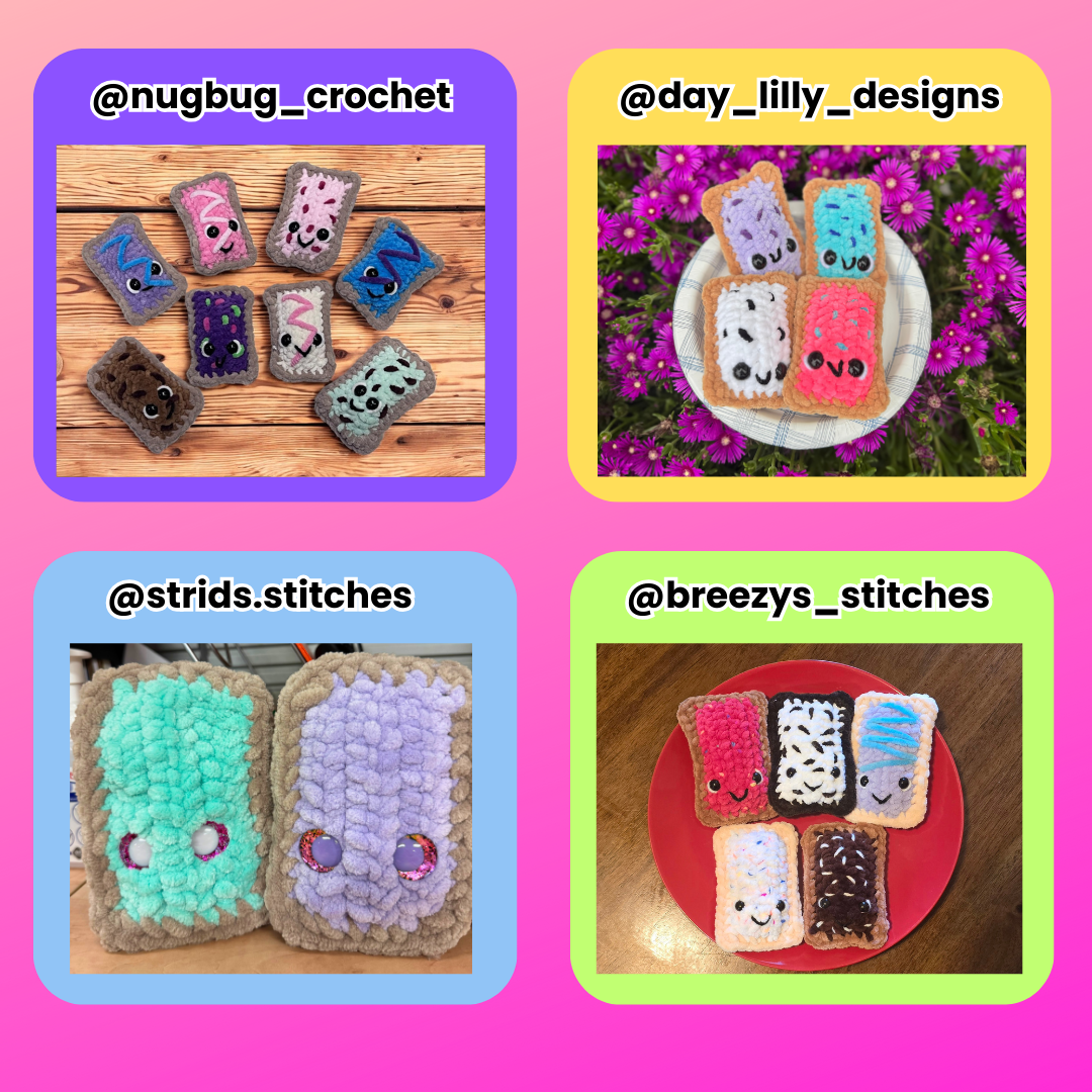 No Sew Toaster Pastry Crochet Pattern