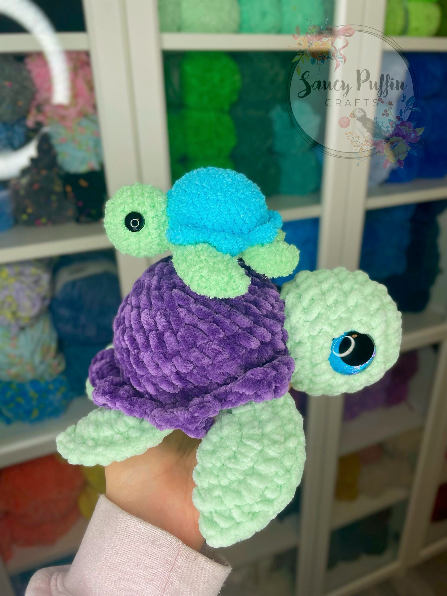 LOW-SEW Tiny Twinkie the Turtle Crochet Pattern (TWO shell options!)