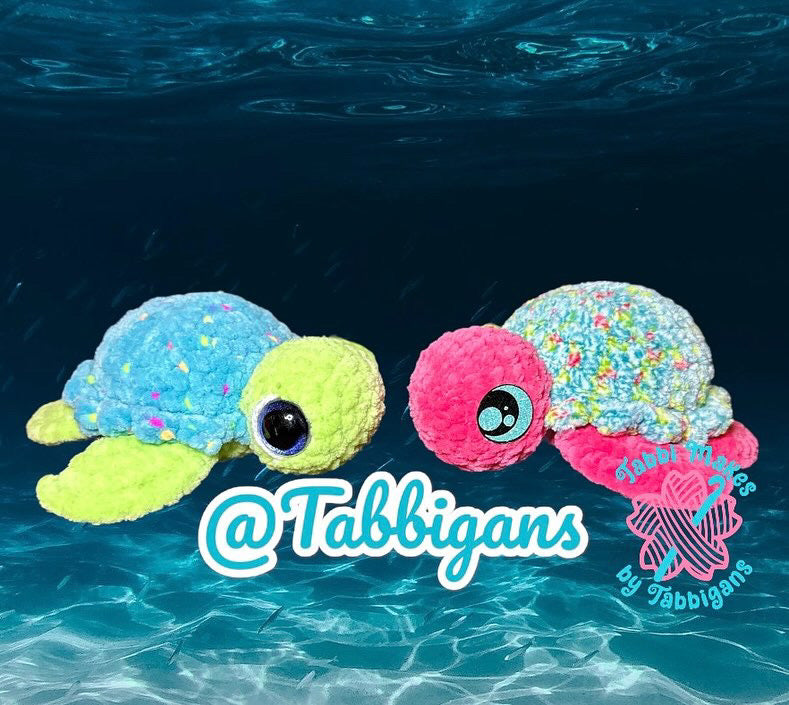 LOW-SEW Tiny Twinkie the Turtle Crochet Pattern (TWO shell options!)