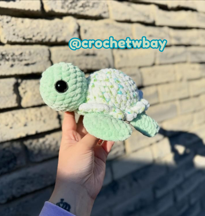 LOW-SEW Tiny Twinkie the Turtle Crochet Pattern (TWO shell options!)