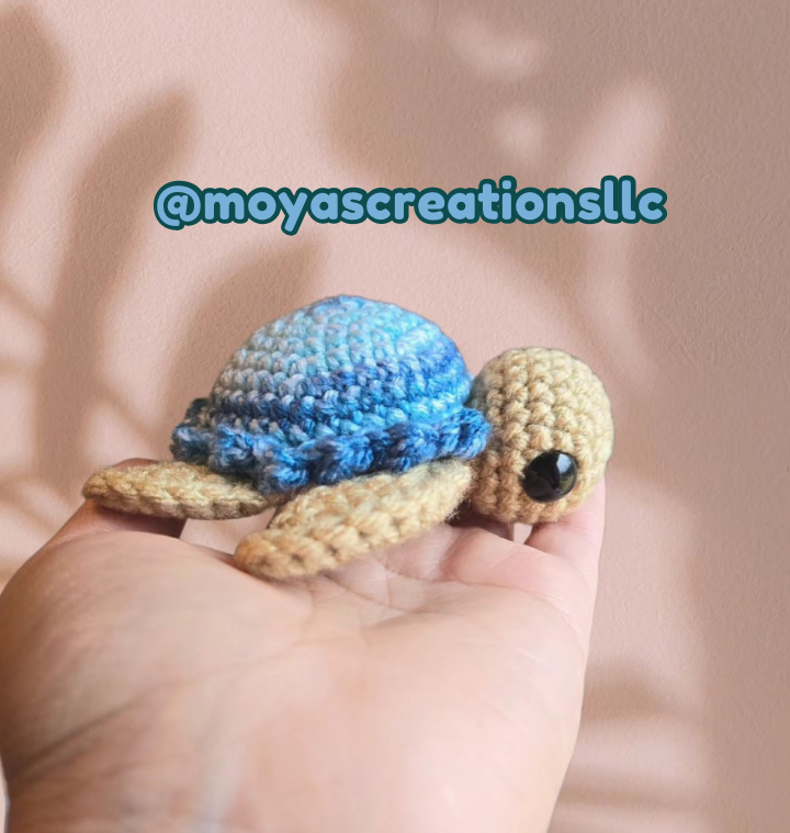 LOW-SEW Tiny Twinkie the Turtle Crochet Pattern (TWO shell options!)