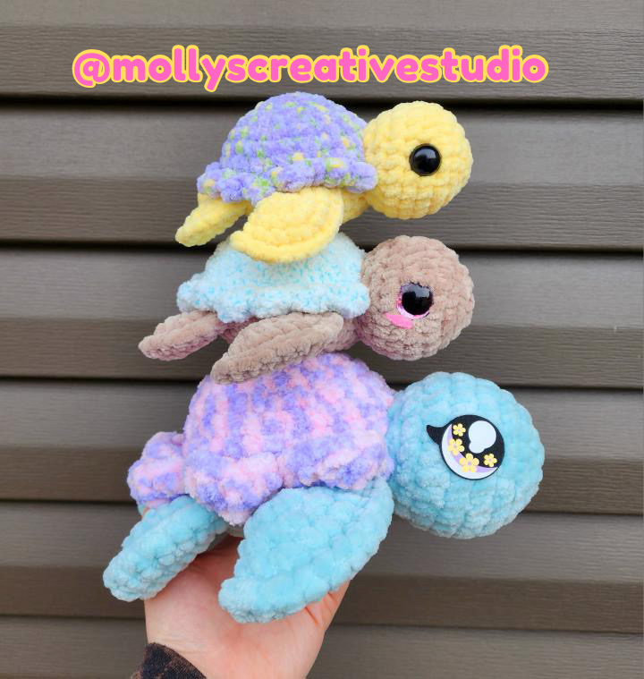 LOW-SEW Tiny Twinkie the Turtle Crochet Pattern (TWO shell options!)