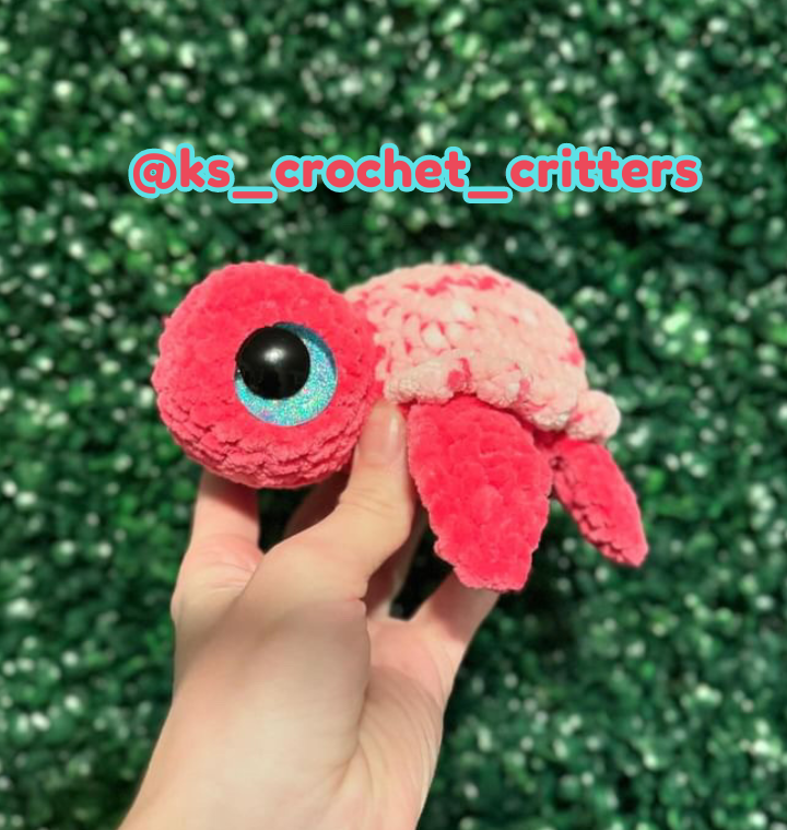 LOW-SEW Tiny Twinkie the Turtle Crochet Pattern (TWO shell options!)