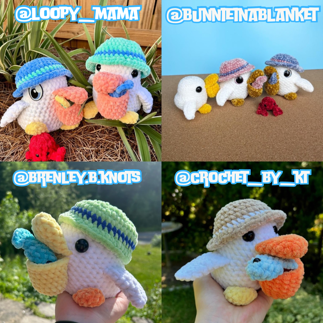 No Sew Paddy the Pelican + Friends Crochet Pattern