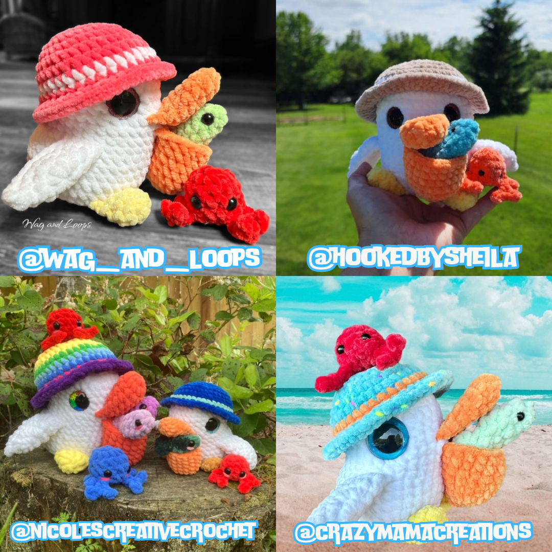 No Sew Paddy the Pelican + Friends Crochet Pattern