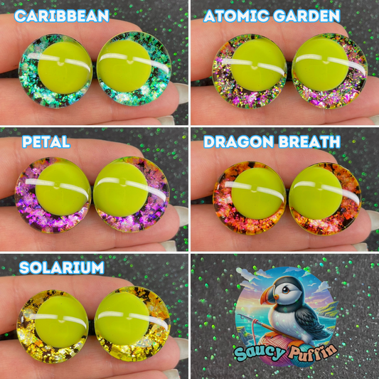 Lime Colored Pupil Safety Eyes (Kawaii)