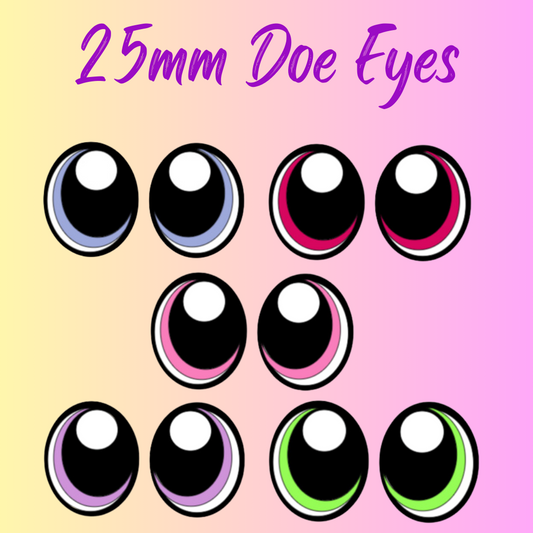 25mm Doe Felt Eyes - Mixed Color #1