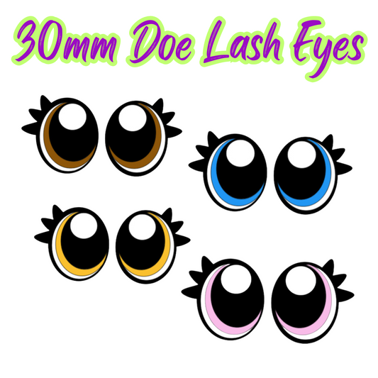 30mm Doe Lash Felt Eyes (5 Pair Set)