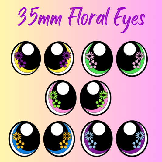 35mm Floral Felt Eyes