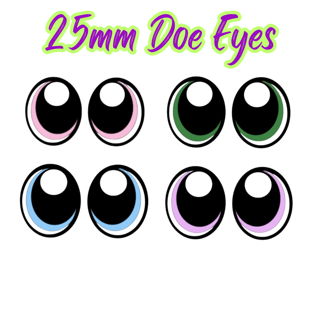 25mm Doe Felt Eyes (5 pair set)