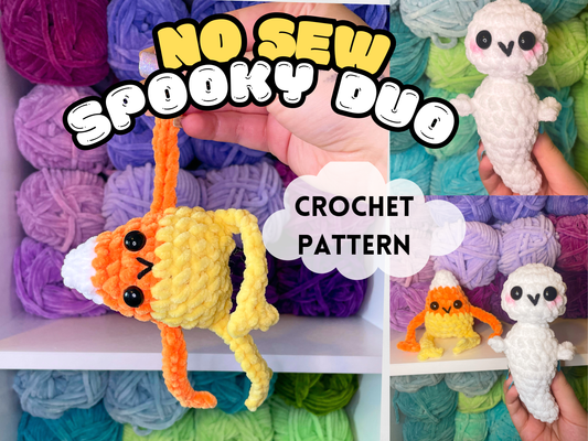 No Sew Spooky Duo - Candy Corn & Ghost Crochet Patterns