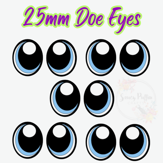 25mm Doe Felt Eyes - Single Color