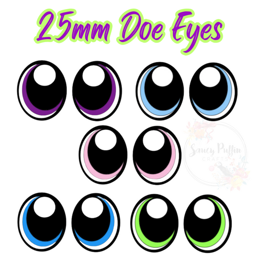 25mm Doe Felt Eyes - Mixed Color #2