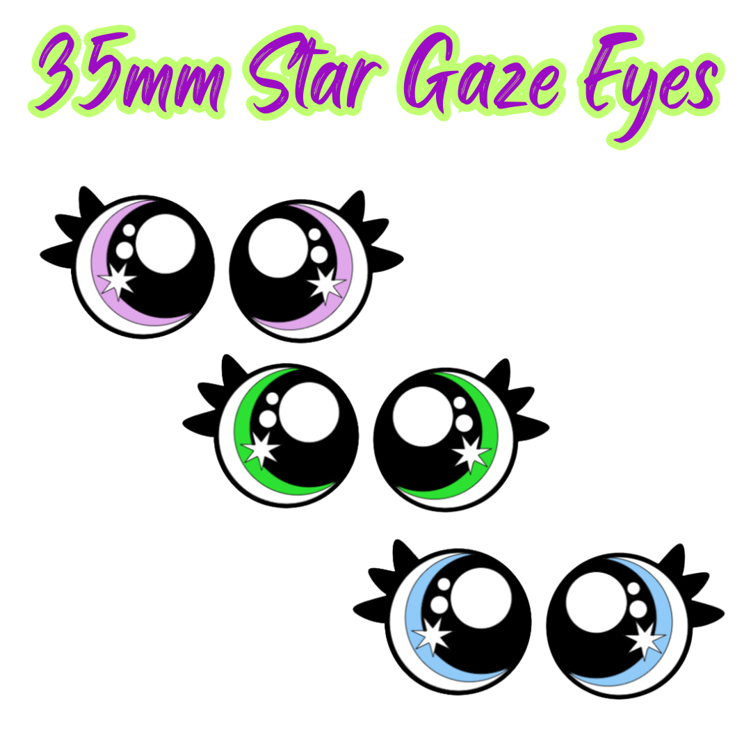 35mm Star Gaze Felt Eyes (5 pair set)