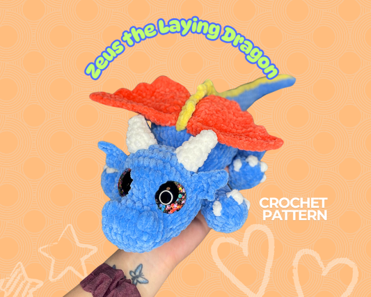 Zeus the Laying Dragon Crochet Pattern