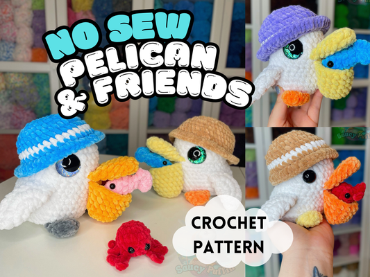 No Sew Paddy the Pelican + Friends Crochet Pattern